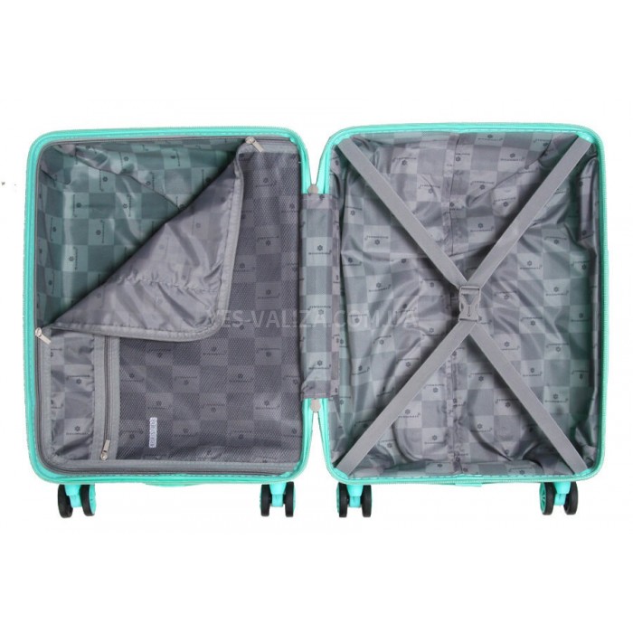 Чемодан ручная кладь S полипропилен бирюза 55х36х20/36л/3кг/Snowball, фото 5