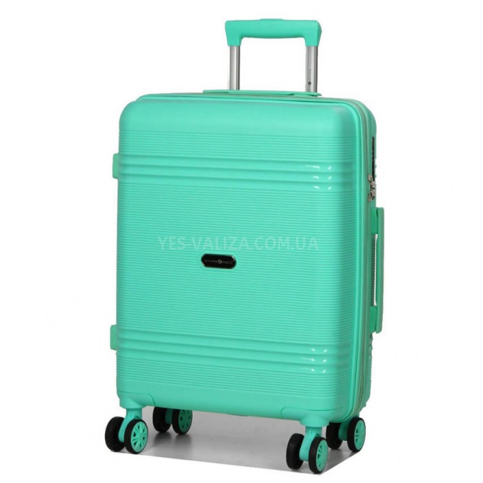 Чемодан ручная кладь S полипропилен бирюза 55х36х20/36л/3кг/Snowball, фото 2