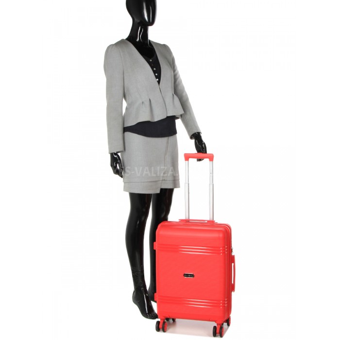 Чемодан ручная кладь S полипропилен красный 55х36х20/36л/3кг/Snowball, фото 11
