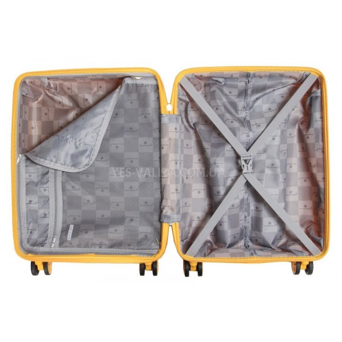 Чемодан ручная кладь S полипропилен жёлтый 55х36х20/36л/3кг/Snowball, фото 9