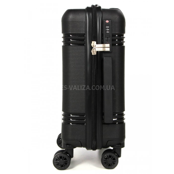 Чемодан ручная кладь XS полипропилен чёрный 49х32х18/25л/2.6кг/Snowbal, фото 4