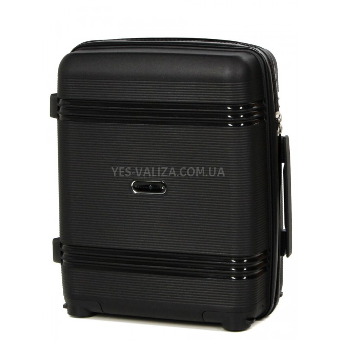 Валіза ручна поклажа XS поліпропілен чорна 49х32х18/25л/2.6кг/Snowball, фото 5