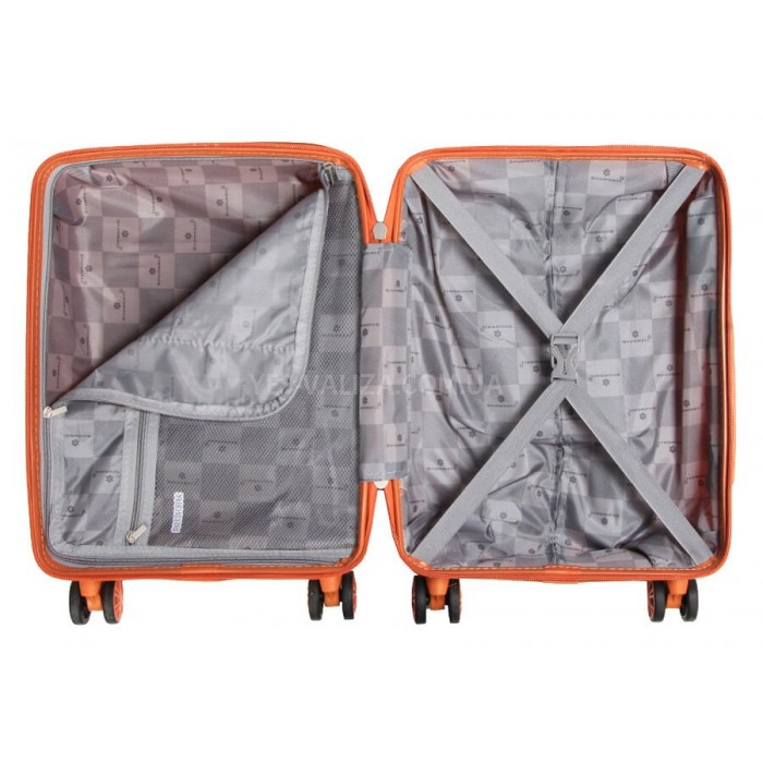 Валіза ручна поклажа XS поліпропілен помаранч49х32х18/25л/2.6кгSnowbal, фото 11