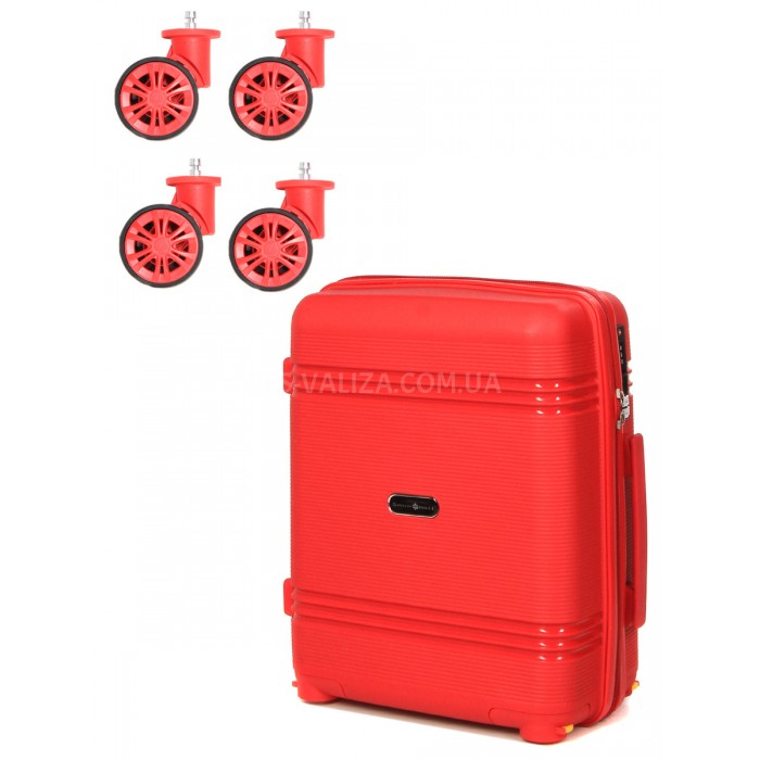 Чемодан ручная кладь XS полипропилен красный49х32х18/25л/2.6кгSnowball, фото 5