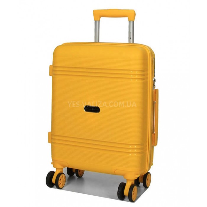 Валіза ручна поклажа XS поліпропілен жовта 49х32х18/25л/2.6кг/Snowball, фото 2