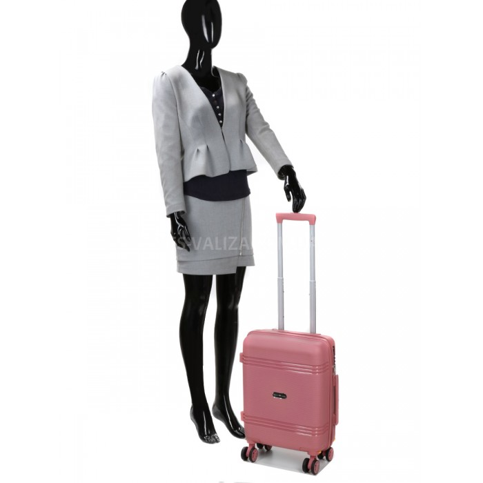 Чемодан ручная кладь XS полипропилен розовый49х32х18/25л/2.6кг/Snowbal, фото 12