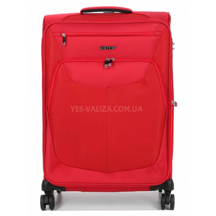Валіза середня M тканина червона 66х44х29(+5)см/77л/2.7кг/Airtex 6903, фото 3