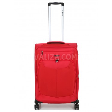 Валіза середня M тканина червона 66х44х29(+5)см/77л/2.7кг/Airtex 6903