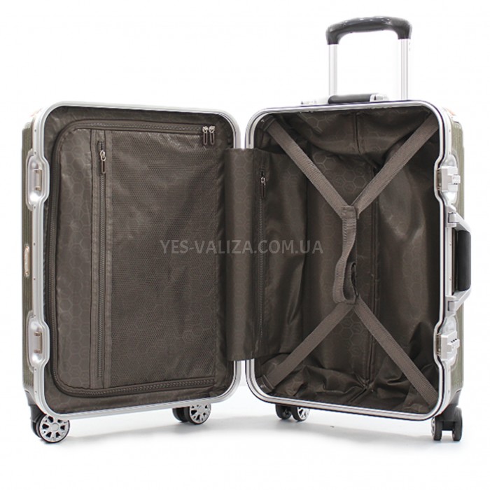 Чемодан малый S поликарбонат оливка 58х40х24см/43л/3.7кг/Airtex 228, фото 10