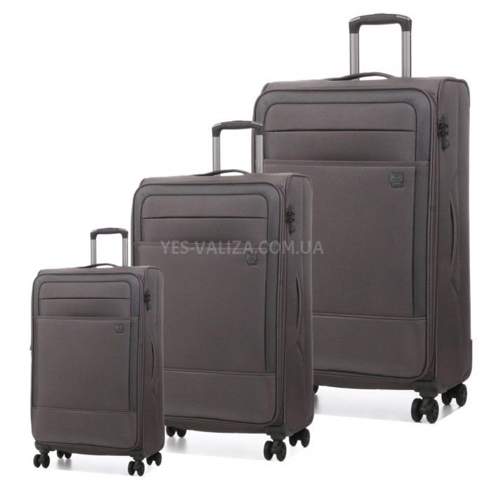 Набір валіз Франція (L M S-3шт) тканина сірий/Airtex 832, фото 1