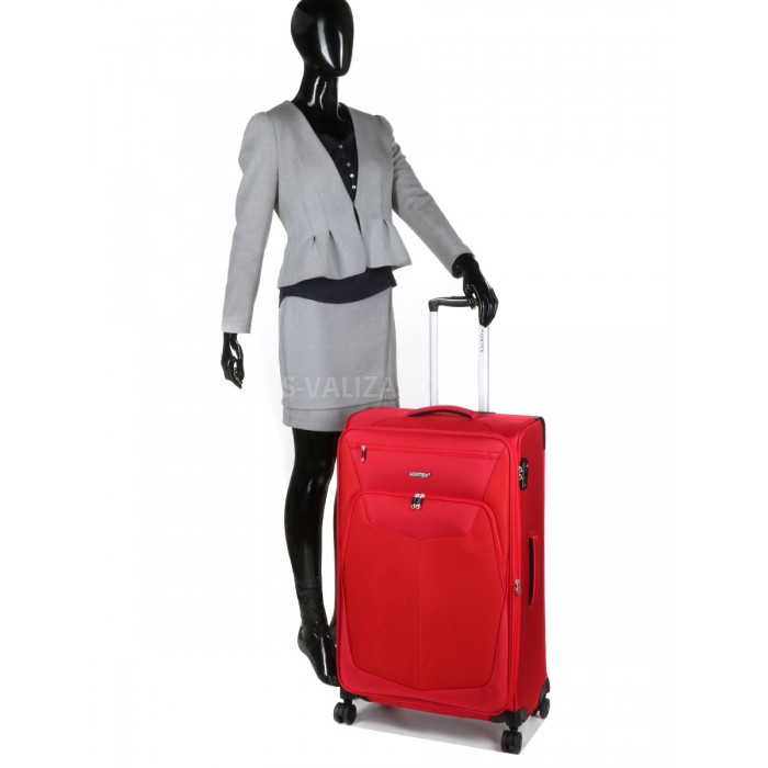 Валіза велика L тканина червона 79х46х28(+5)см/92л/3.4кг/Airtex 6903, фото 12