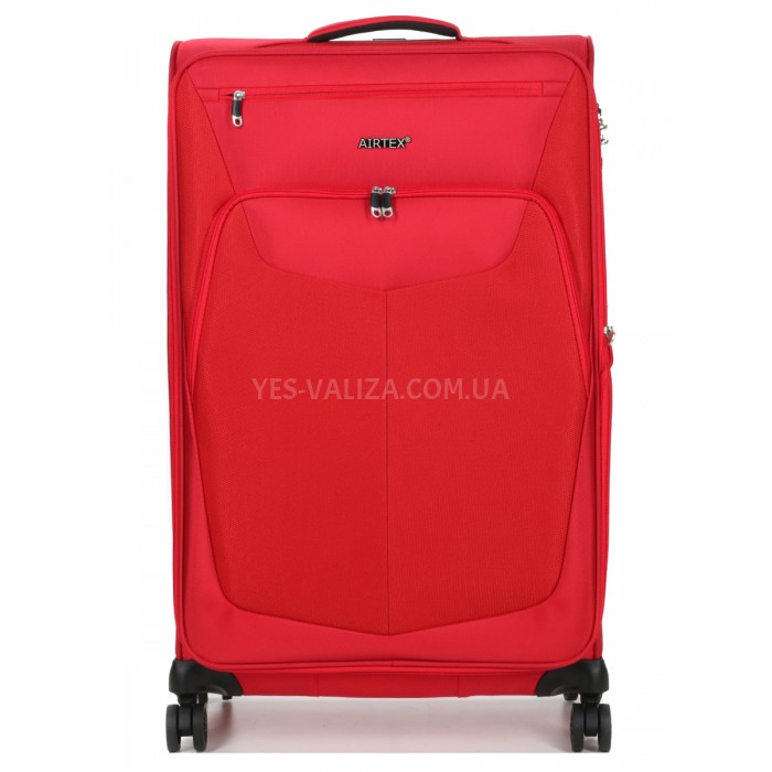 Чемодан большой L ткань красный 79х46х28(+5)см/92л/3.4кг/Airtex 6903, фото 3