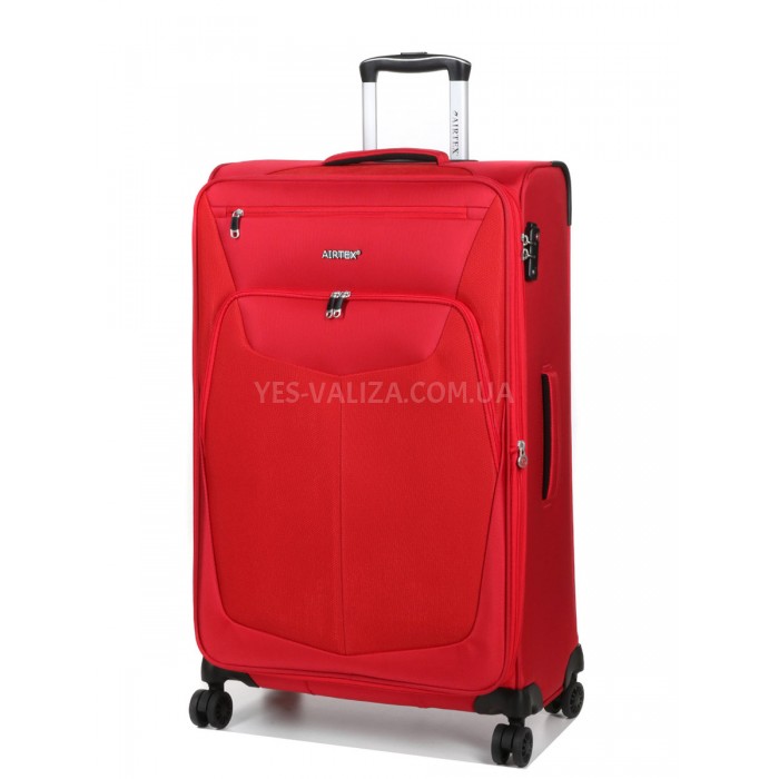 Чемодан большой L ткань красный 79х46х28(+5)см/92л/3.4кг/Airtex 6903, фото 1