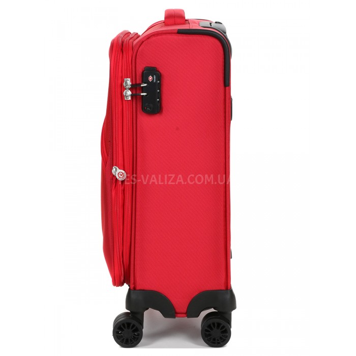 Чемодан ручная кладь S ткань красный 55х40х20+5/36л/2.4кг/Airtex 6903, фото 6