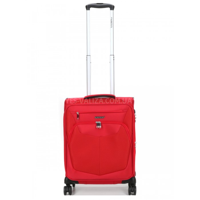 Чемодан ручная кладь S ткань красный 55х40х20+5/36л/2.4кг/Airtex 6903, фото 1