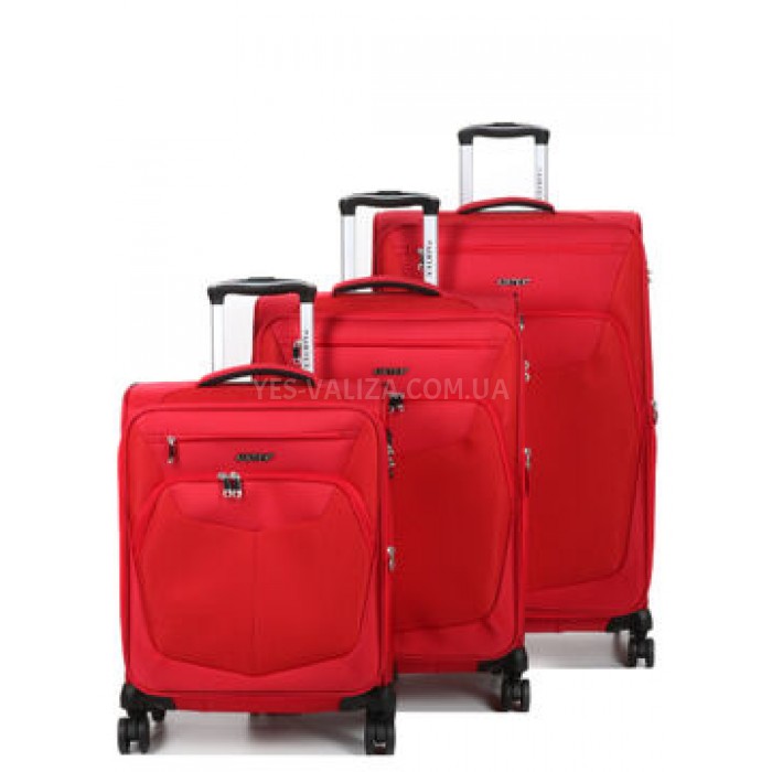 Набор чемоданов Франция (L M S-3шт) ткань красный/Airtex 6903, фото 1