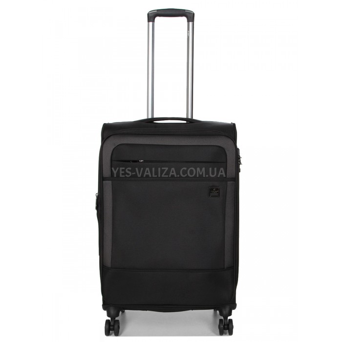 Чемодан средний M ткань чёрный 68х43х27(+5)см/68л/3.5кг/Airtex 832, фото 4