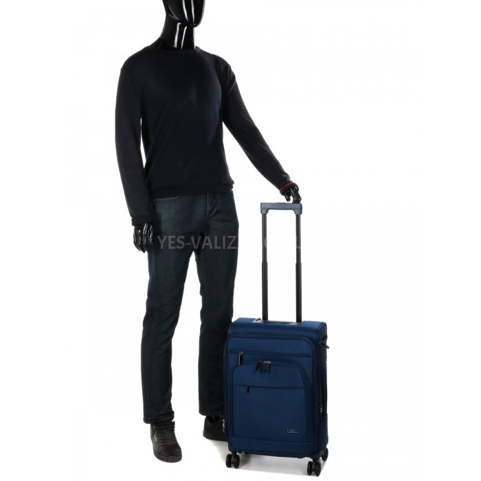 Чемодан ручная кладь S ткань синий 55x37x22+5см/39л/3кг/Airtex 829, фото 11