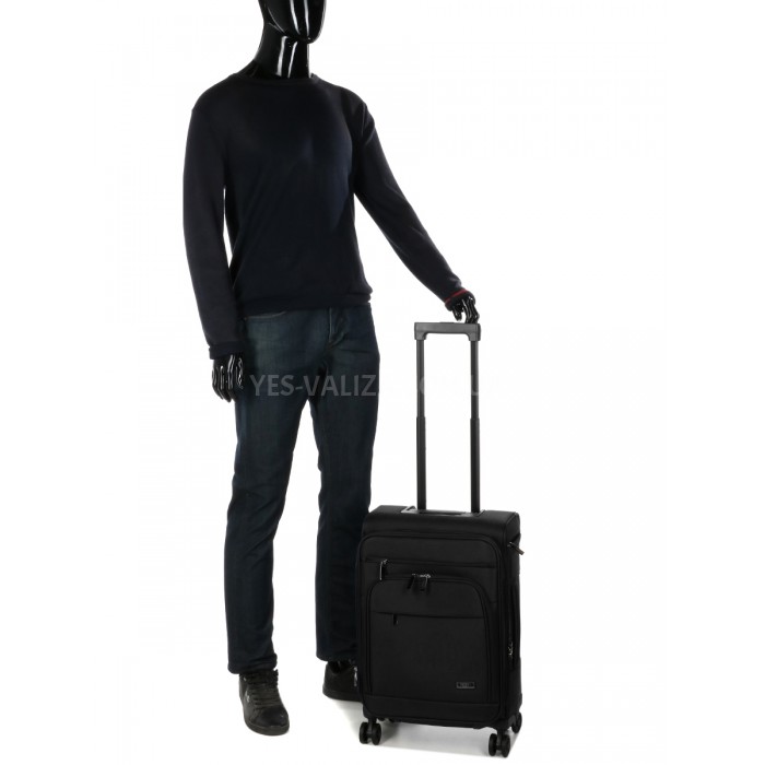 Чемодан ручная кладь S ткань чёрный 55x37x22+5см/39л/3кг/Airtex 829, фото 11