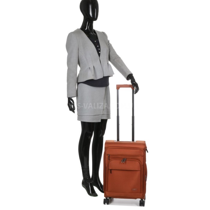 Валіза ручна поклажа S тканина оранж 55x37x22+5см/39л/3кг/Airtex 829, фото 14