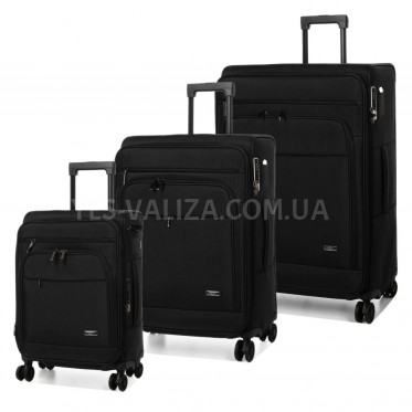 Набір валіз Франція (L M S-3шт) тканина чорний/Airtex 829