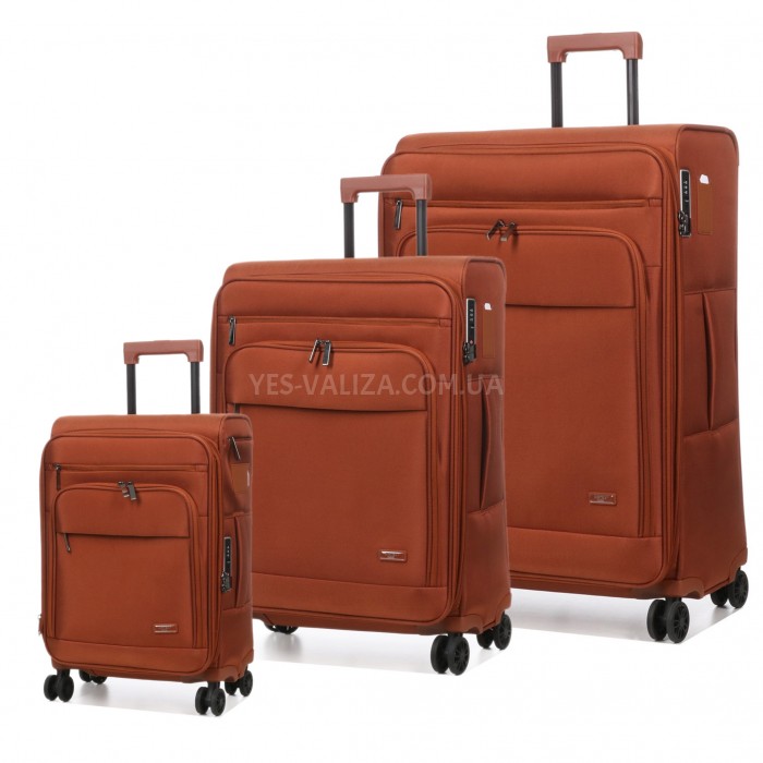 Набор чемоданов Франция (L M S-3шт) ткань оранж/Airtex 829, фото 1