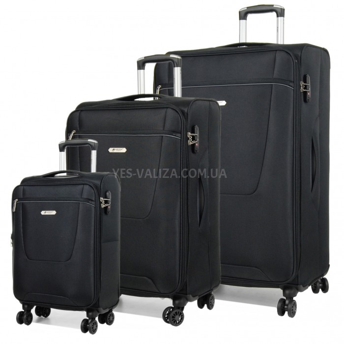 Набір валіз Франція (L M S-3шт) тканина чорна/Airtex 825, фото 1