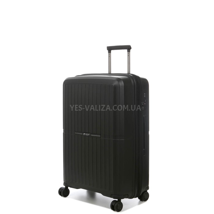 Валіза середня M поліпропілен чорний 66х48х25+5/83л/3.4кг/Airtex 249, фото 2