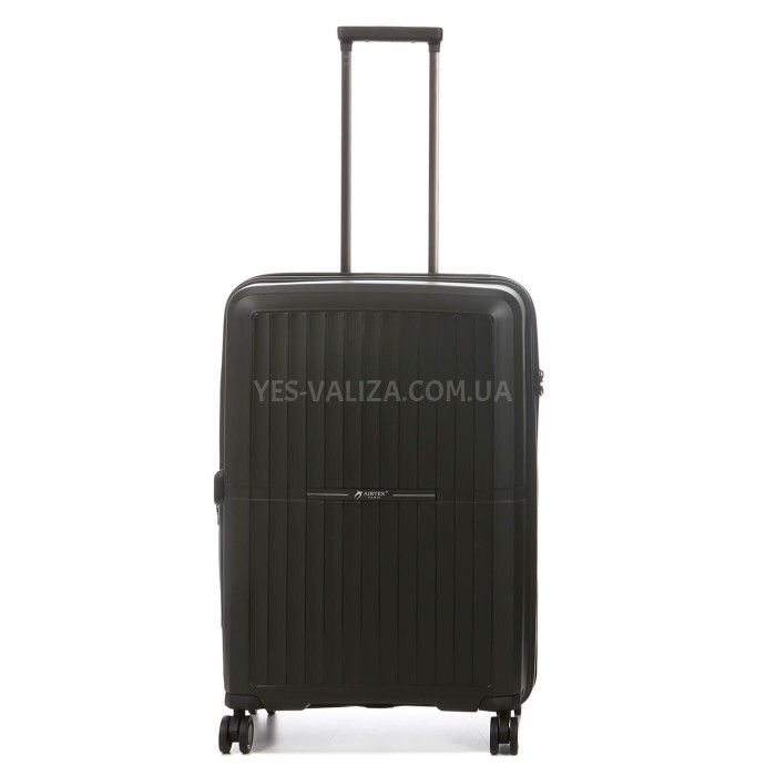 Валіза середня M поліпропілен чорний 66х48х25+5/83л/3.4кг/Airtex 249, фото 1