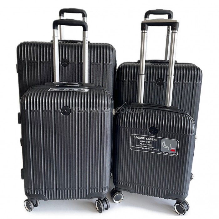 Набор чемоданов Франция (L M S+XS-4шт) чёрный/Worldline 630, фото 1
