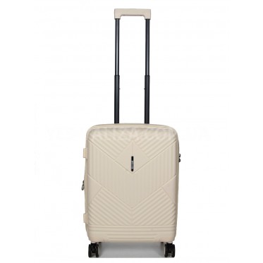 Чемодан ручная кладь полипропилен молоко 55х40х20+5/44л/3кг/Airtex 639