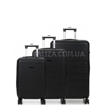 Набор чемоданов Франция (L M S-3шт) чёрный/Worldline 627