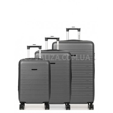 Набір валіз Франція (L M S-3шт) сірий/Worldline 627