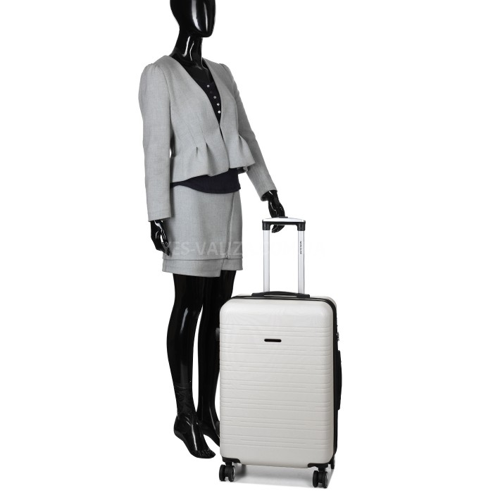 Валіза Франція середня M білий 66х44х28+3см/74л/3.5кг/Worldline 627, фото 12