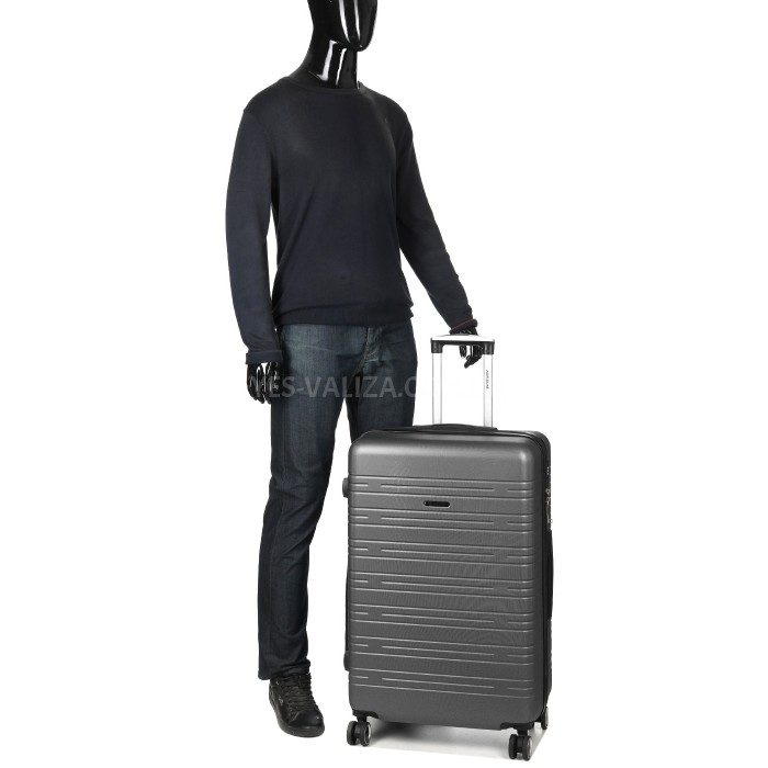 Валіза Франція велика L сіра 76х49х31+3см/110л/4.2кг/Worldline 627, фото 12