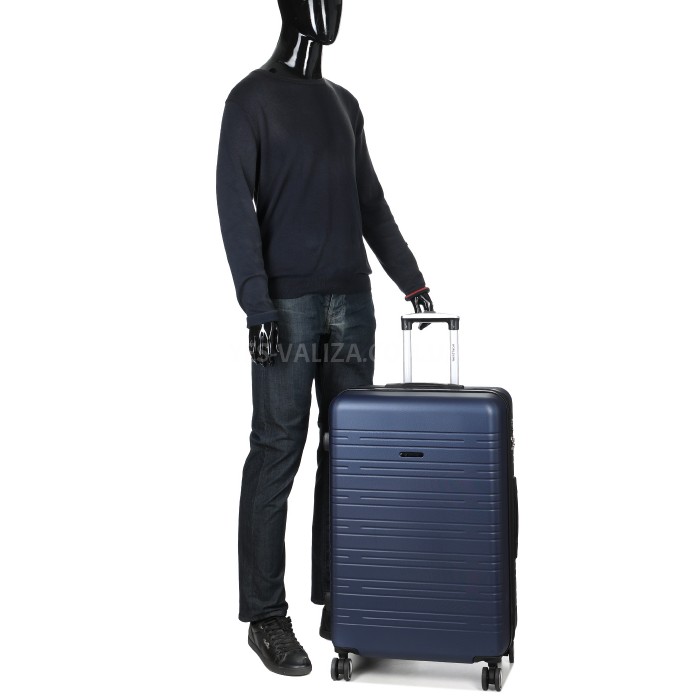 Валіза Франція велика L синя 76х49х31+3см/110л/4.2кг/Worldline 627, фото 12