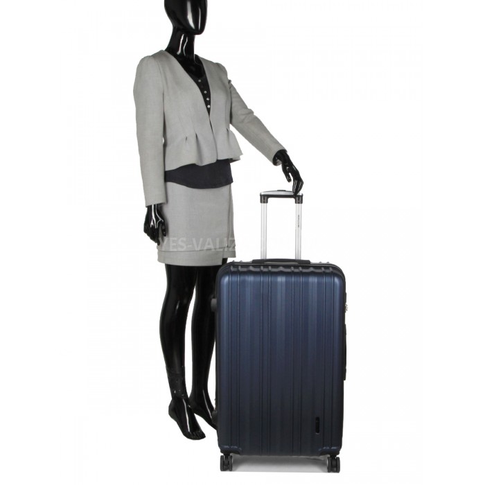 Чемодан Франция большой L синий 76х49х31+5/110л/4.3кг/Worldline 623, фото 17