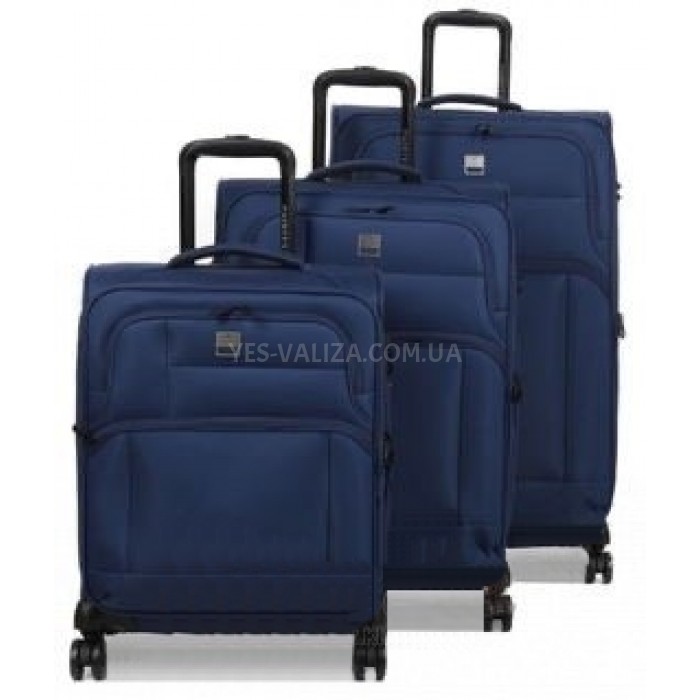 Набор чемоданов Франция (L M S-3шт) ткань синий/Airtex 6900, фото 1