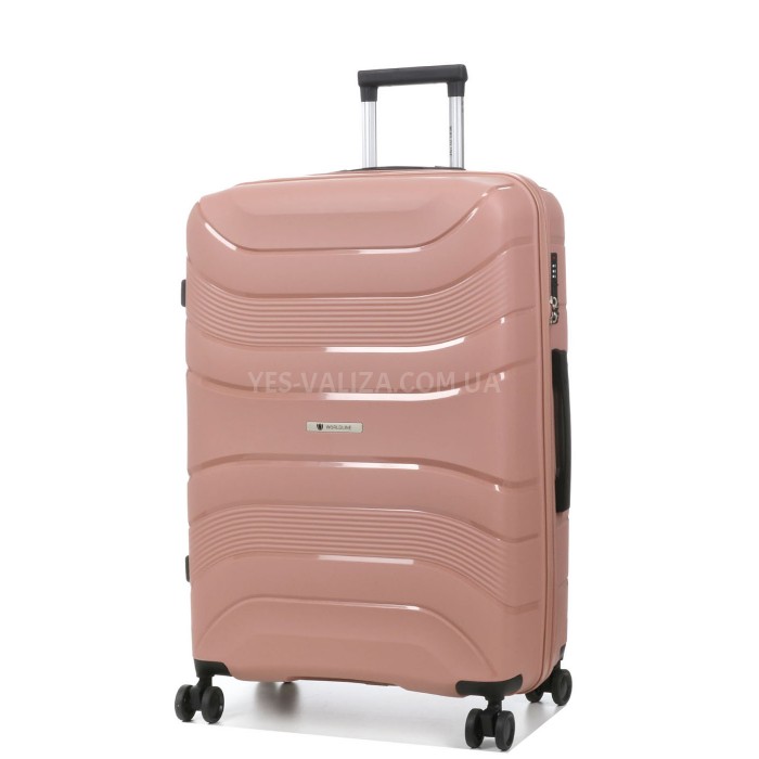 Набор чемоданов Франция (L M S-3шт) полипропилен розовый/Worldline 288, фото 2