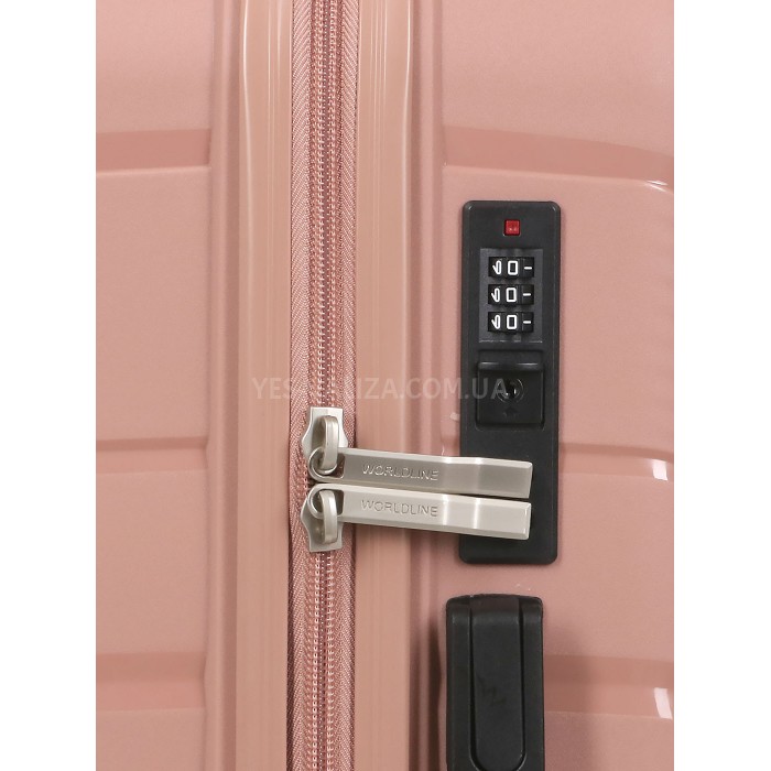 Набір валіз Франція (L M S-3шт) поліпропілен рожевий/Worldline 288, фото 13
