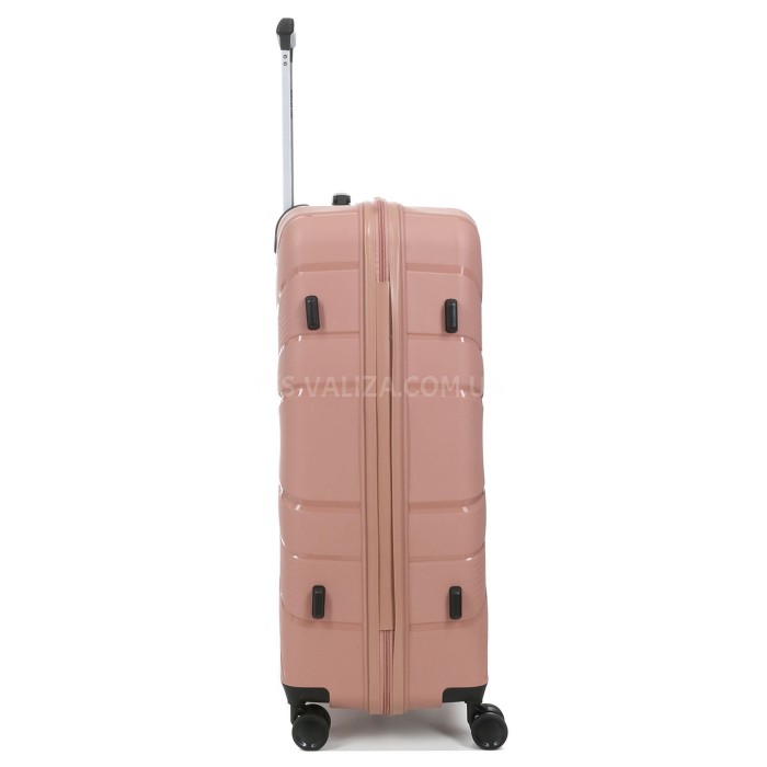 Набор чемоданов Франция (L M S-3шт) полипропилен розовый/Worldline 288, фото 12