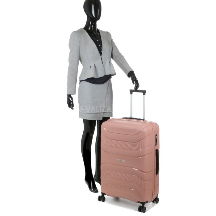 Валіза велика L поліпропілен пудра 74х49х29см/95л/3.9кг/Worldline 288, фото 12