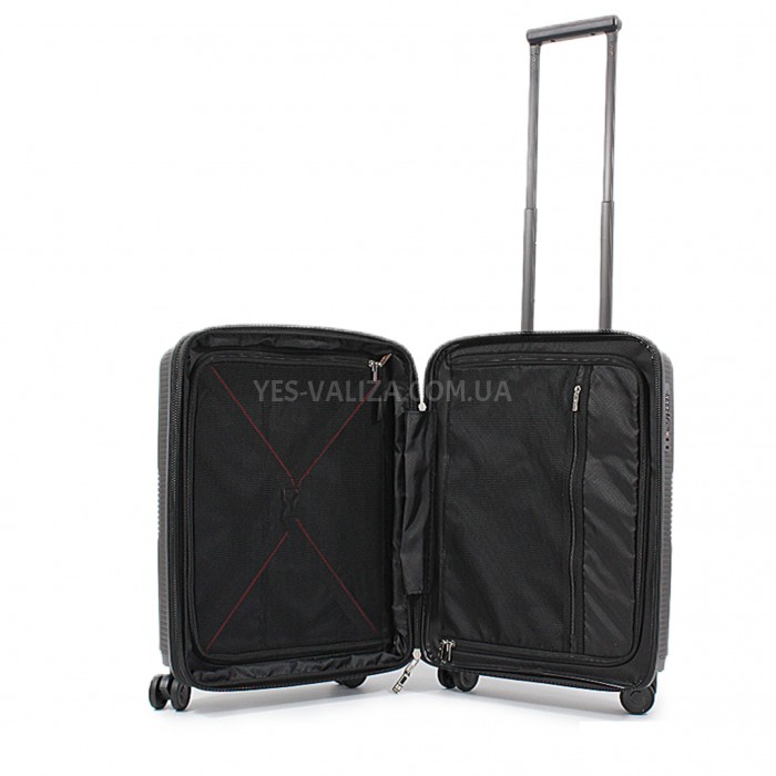 Валіза ручна поклажа S поліпропілен чорна 55х40х25+5/54л/3кг/Airtex, фото 10