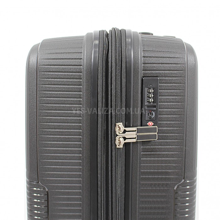 Чемодан ручная кладь S полипропилен чёрный 55х40х25+5/54л/3кг/Airtex, фото 8