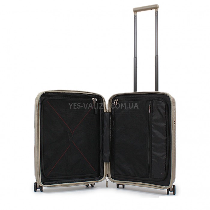 Чемодан ручная кладь S полипропилен шампань 55х40х25+5/54л/3кг/Airtex, фото 10