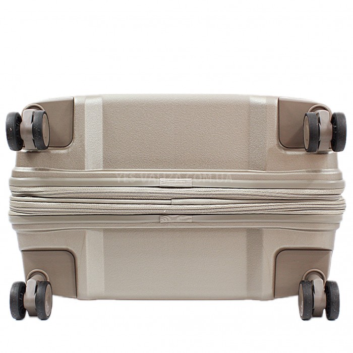 Чемодан ручная кладь S полипропилен шампань 55х40х25+5/54л/3кг/Airtex, фото 7