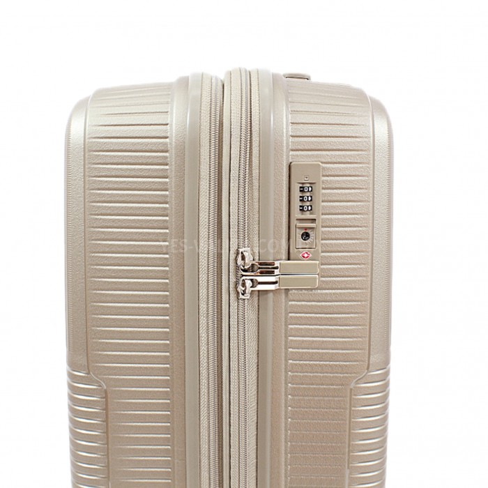 Чемодан ручная кладь S полипропилен шампань 55х40х25+5/54л/3кг/Airtex, фото 8