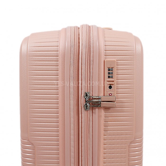 Валіза ручна поклажа S поліпропілен рожева 55х40х25+5/54л/3кг/Airtex, фото 8