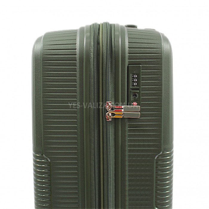 Валіза ручна поклажа S поліпропілен зелена 55х40х25+5/54л/3кг/Airtex, фото 8