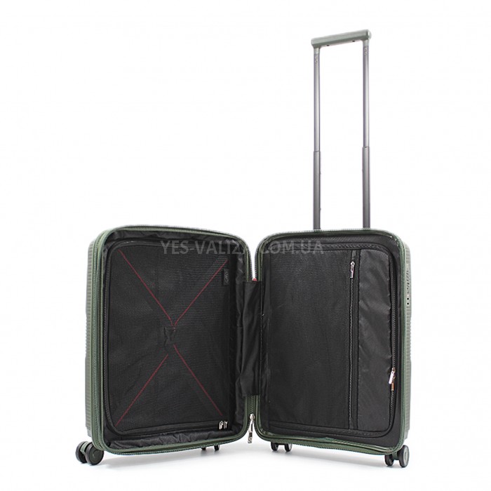 Чемодан ручная кладь S полипропилен зелёный 55х40х25+5/54л/3кг/Airtex, фото 11